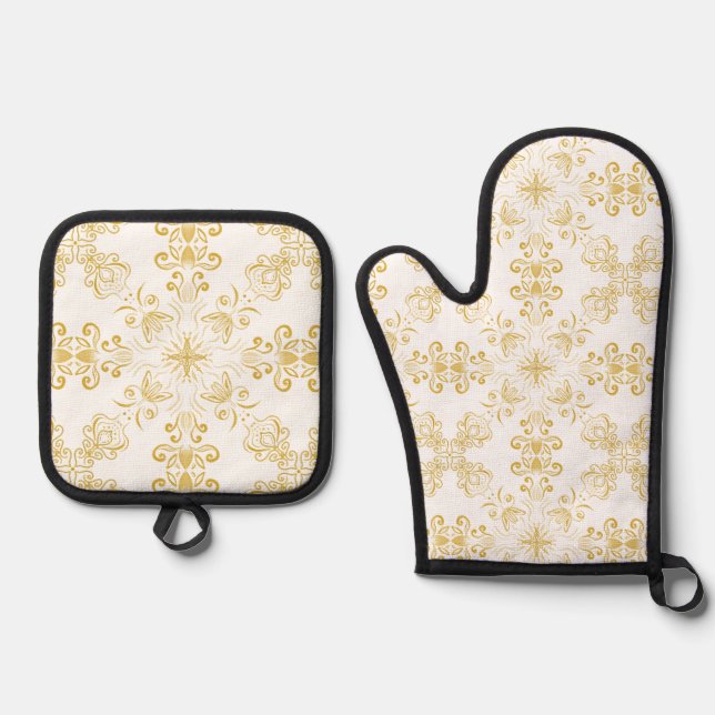 Set De Manoplas Guantes para mano de cocina (Anverso)