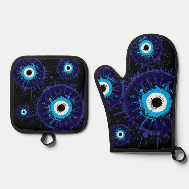 Set De Manoplas 🧿 Guardián de Cocina Ojo Malo (Anverso)