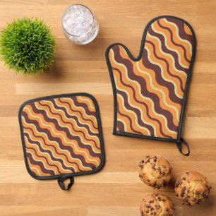 Set De Manoplas Guay Fall Cocina de la línea ondulada estacional