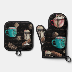Set De Manoplas Guión de chocolate caliente marshmallow de cacao