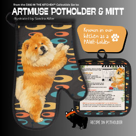 Set De Manoplas GUS GUS -CHOW DOG Oven Mitt & Pot Holder