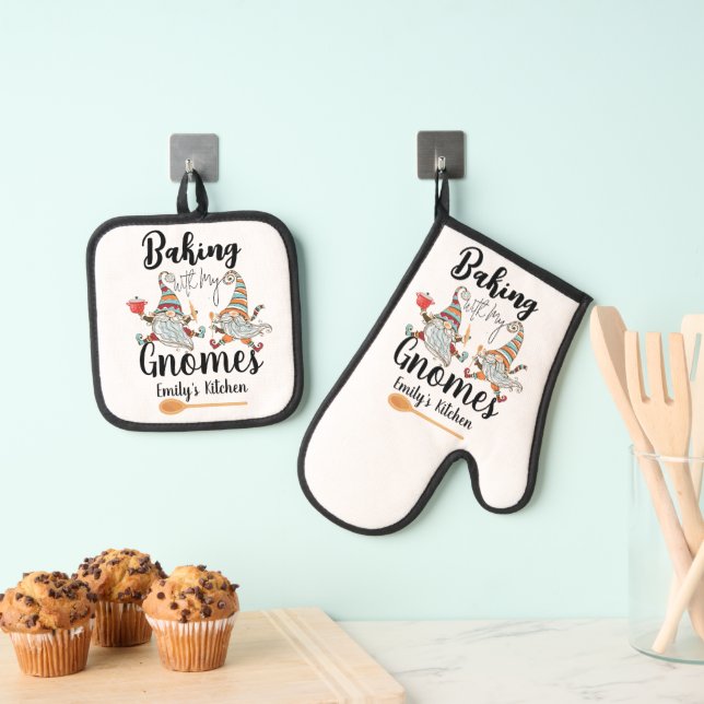 Set De Manoplas Haciendo el pan con mi panadería Personalizado Gno (Insitu (colgante))