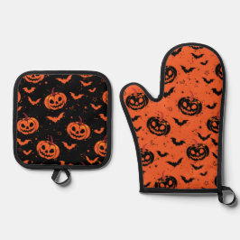 Set De Manoplas Halloween pumpkins