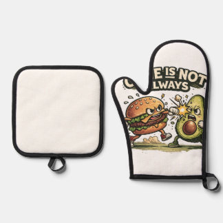 Set De Manoplas Hamburguesa divertida vs Aguacate