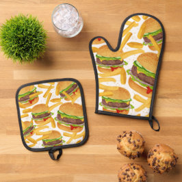 Set De Manoplas Hamburguesas & Papas Fritas