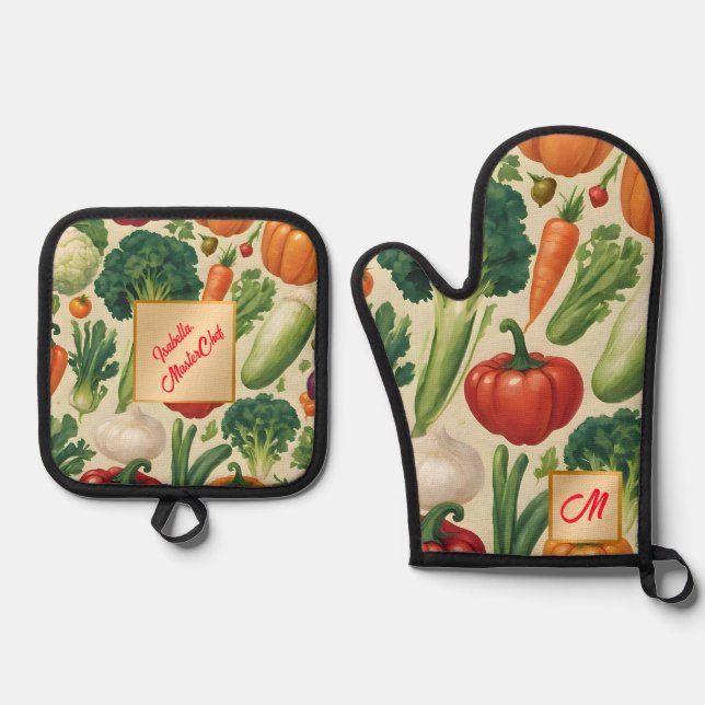 Set De Manoplas Happy Vegetables Healthy Food Trendy Collection (Anverso)