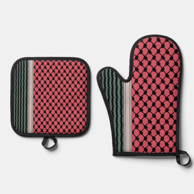 Set De Manoplas Hatta Keffiyeh Kufiya Folk (Anverso)