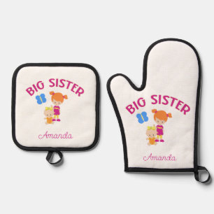 Set De Manoplas Hermana Mayor con Hermana Bebé Personalizado  