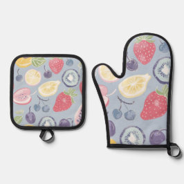 Set De Manoplas Hermosas frutas de cocina