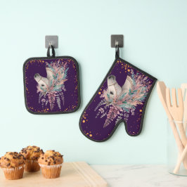 Set De Manoplas Hermoso Caballo Boho
