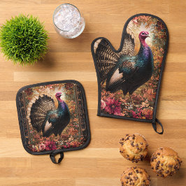 Set De Manoplas Hermoso diseño floral de Turquía