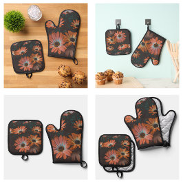 Set De Manoplas Hermoso Floral Moderno
