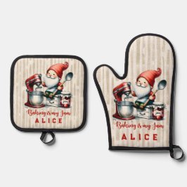 Set De Manoplas Hermoso Noel de nombres personalizados