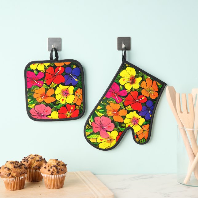 Set De Manoplas Hibiscus (Insitu (colgante))