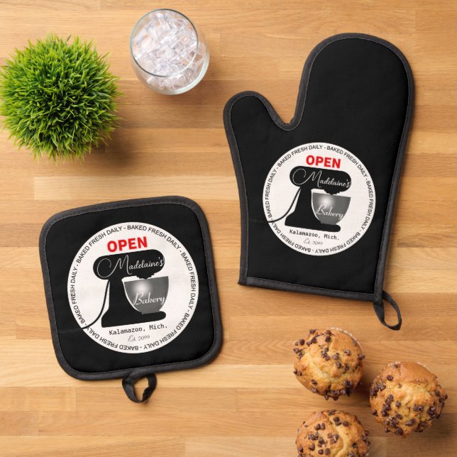 Set De Manoplas Hogar Baker Chef Cocinero con Mezclador (De arriba hacia abajo)