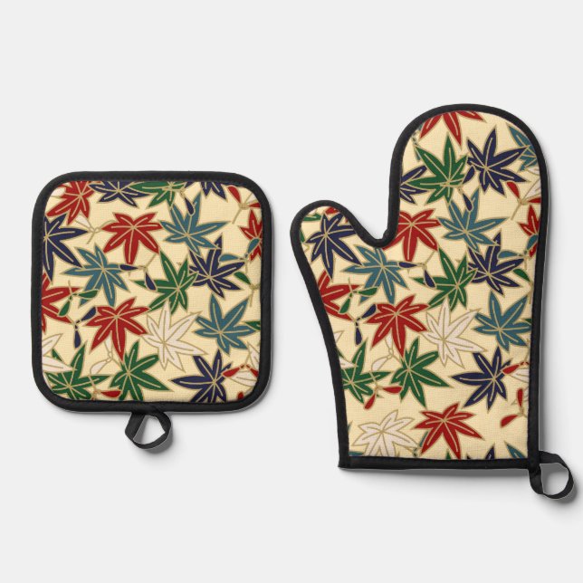 Set De Manoplas Hoja de Arce Japonés (Anverso)