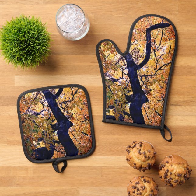 Set De Manoplas Hojas amarillas y naranjas (De arriba hacia abajo)