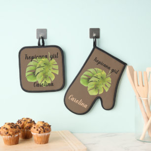 Set De Manoplas Hojas de monstera