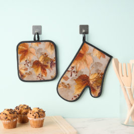 Set De Manoplas Hojas de otoño antiguas