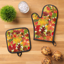 Set De Manoplas Hojas otoñales