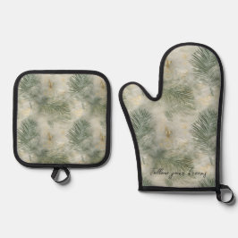 Set De Manoplas Hojas tropicales verdes