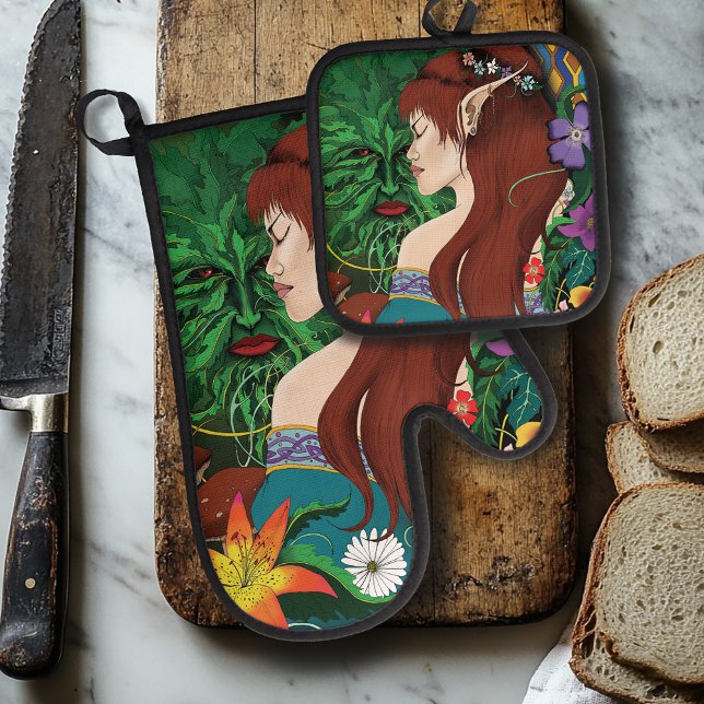 Set De Manoplas Hombre Verde. Elf Fantasy Floral (Subido por el creador)
