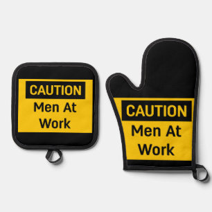 Set De Manoplas Hombres de precaución en el trabajo