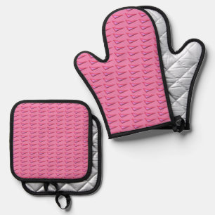 Set De Manoplas Horno de edredón de plata de acero rosa hormigón d