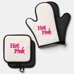 Set De Manoplas Horno de silicona blanca caliente de color rosa im