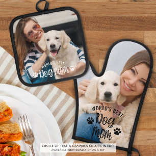 Set De Manoplas Huellas fotográficas de la mejor madre del perro d