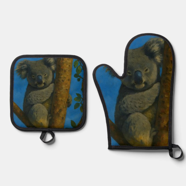 Set De Manoplas Hugger de árbol - Koala en el dosel forestal (Anverso)