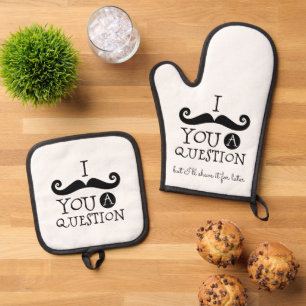 Set De Manoplas Humor de bigote negro