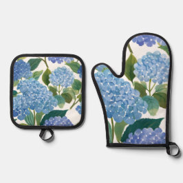 Set De Manoplas Hydrangeas Blue | Hermoso Bush floral