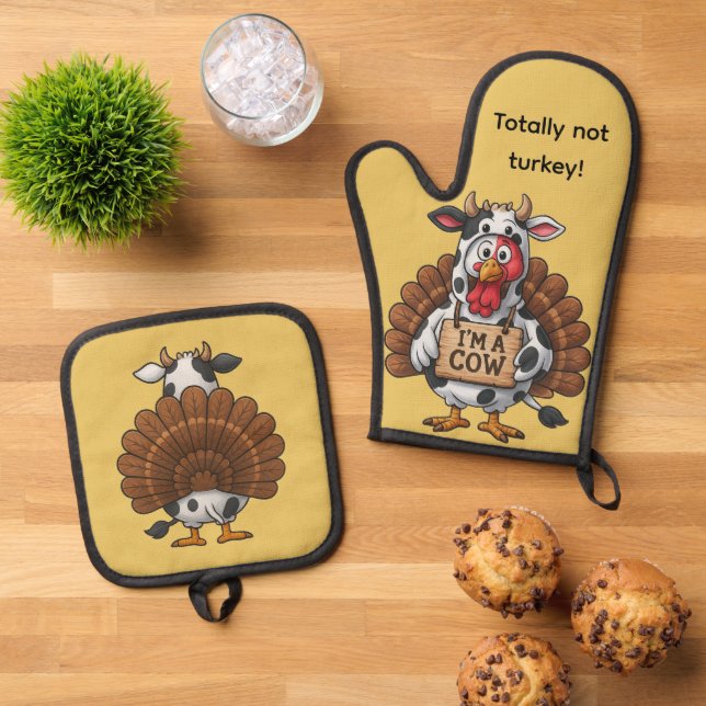Set De Manoplas I’m a Cow Turkey | Funny Thanksgiving Disguise (De arriba hacia abajo)