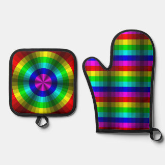 Set De Manoplas Ilusión óptica arcoiris