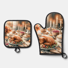 Set De Manoplas Ilustracion de Acción de Gracias de Acuarela