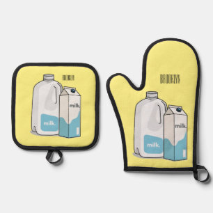 Set De Manoplas ilustración de cartón de leche