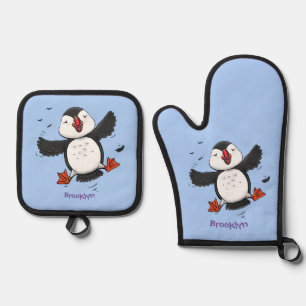 Set De Manoplas Ilustracion de personalizado azul del ataúd flotan