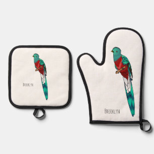 Set De Manoplas Ilustracion de personalizado de aves quetzales res