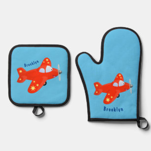 Set De Manoplas Ilustracion de personalizado de avión rojo con vue