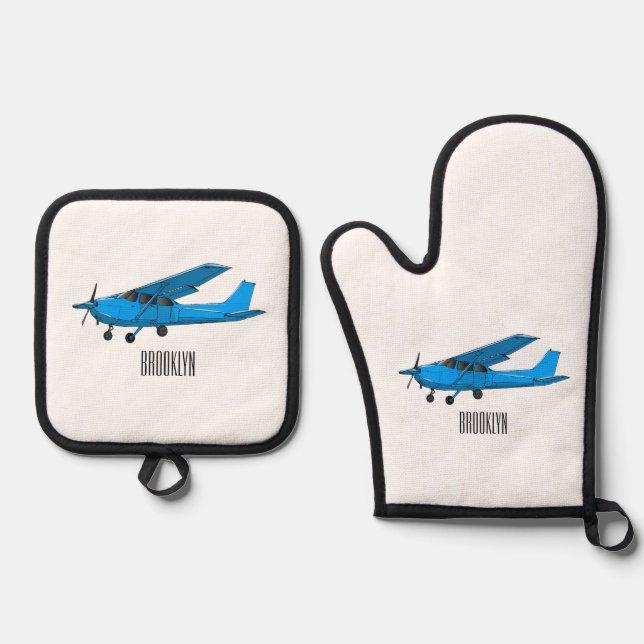 Set De Manoplas Ilustracion de personalizado de aviones (Anverso)