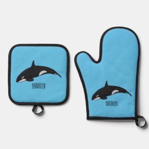 Set De Manoplas Ilustracion de personalizado de ballenas asesina