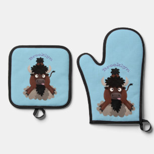 Set De Manoplas Ilustracion de personalizado de bisontes búfalos d