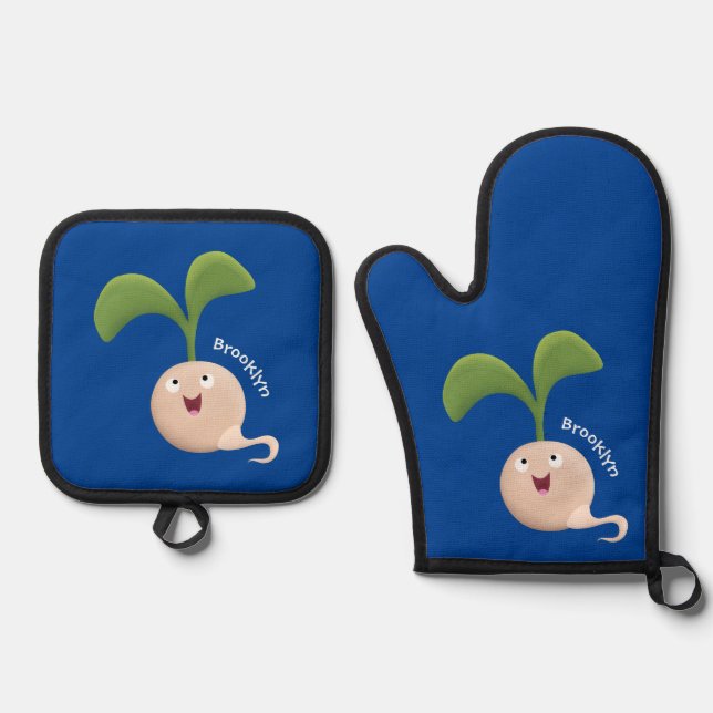 Set De Manoplas Ilustracion de personalizado de brote de semillas  (Anverso)