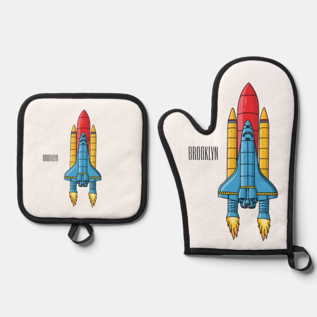 Set De Manoplas Ilustracion de personalizado de buques de cohetes (Anverso)