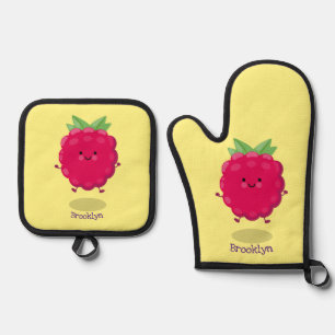 Set De Manoplas Ilustracion de personalizado de frambuesa alegre