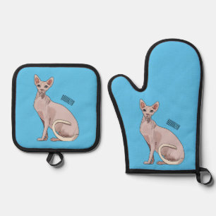 Set De Manoplas Ilustracion de personalizado de gatos Sfinx