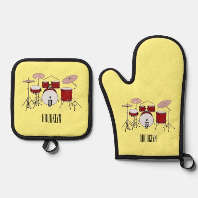 Set De Manoplas Ilustracion de personalizado de kit de tambor (Anverso)
