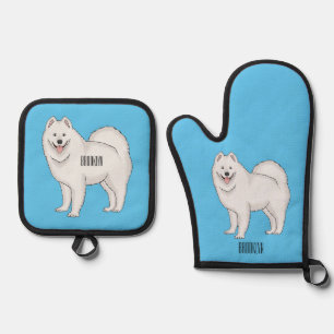 Set De Manoplas Ilustracion de personalizado de perro de Samoyed