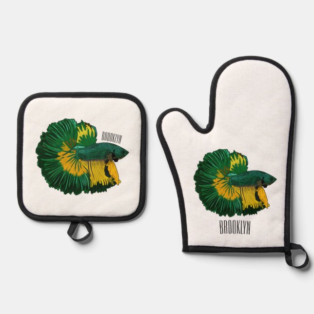 Set De Manoplas Ilustracion de personalizado de pescado de lucha s (Anverso)